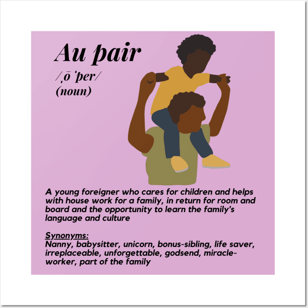 Au pair definition- purple male Wall Art by Wiferoni & cheese